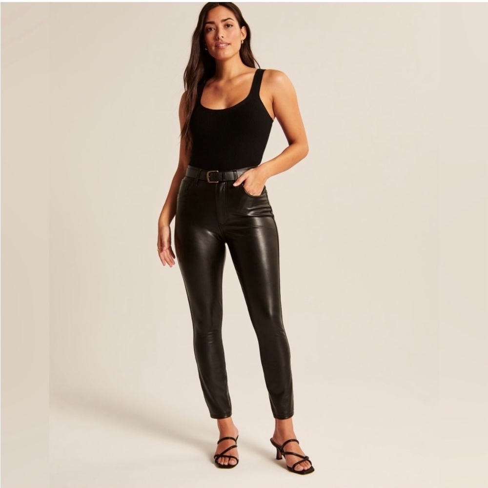 Abercrombie & Fitch Black Vegan Leather Pants